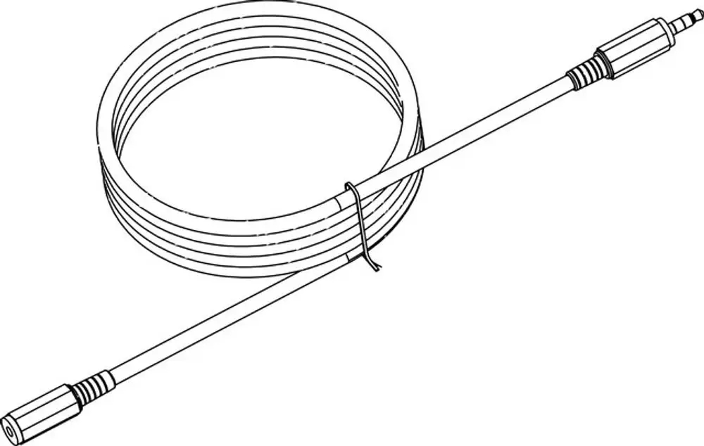 Verkabelter Temperaturfühler mit spiralförmigem Kabel, hergestellt von IMI Hydronic Engineering, endet in einem Stecker für die Verbindung zu einem Messgerät.